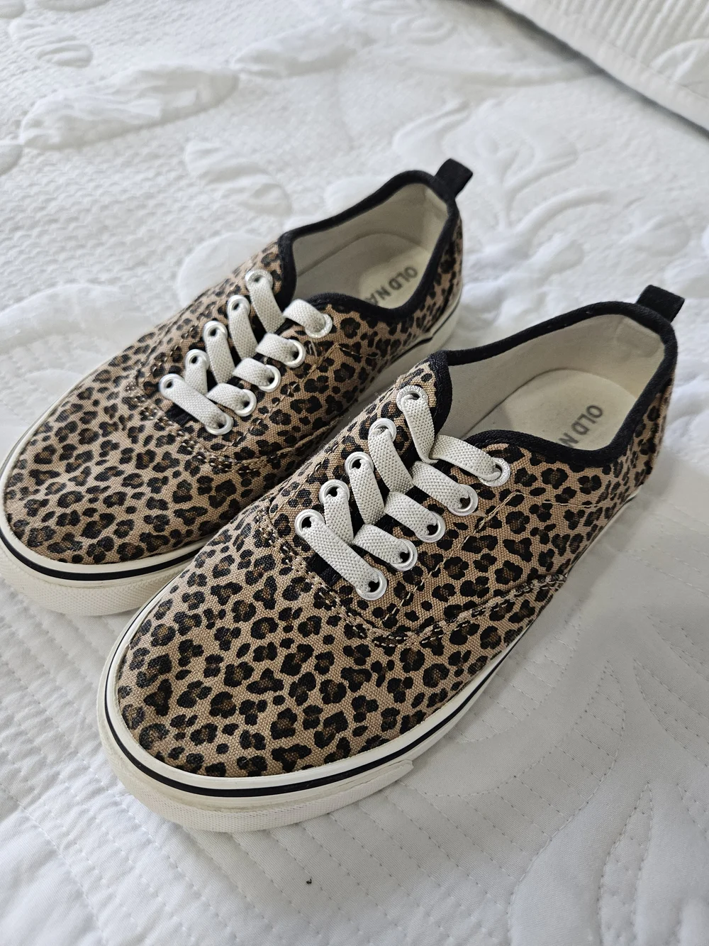 Old Navy Leopard Print Kids Sneakers in Tan and Black